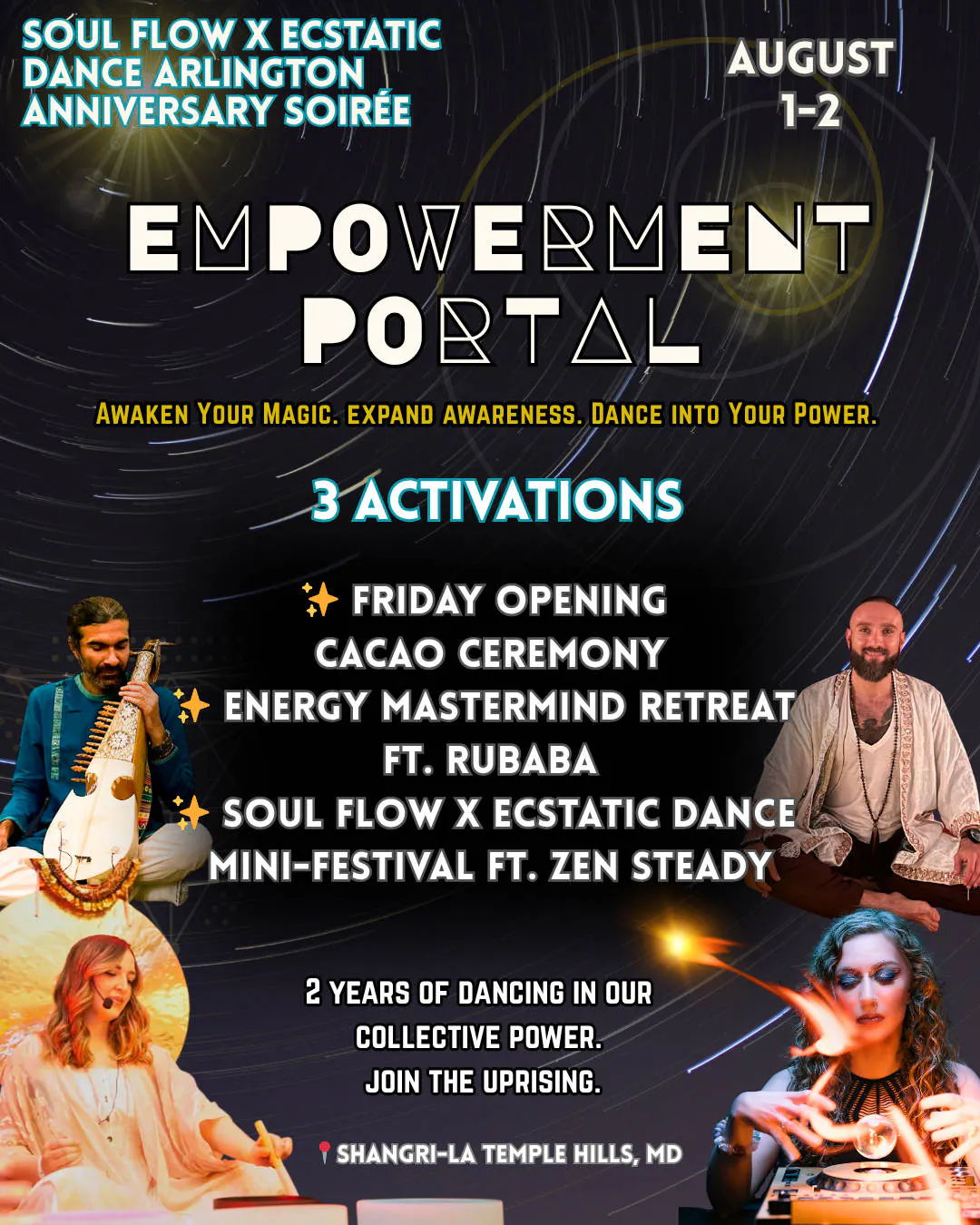Empowerment Portal🌀 Ecstatic Dance Arlington X Soul Flow Community Retreat & Fest event banner