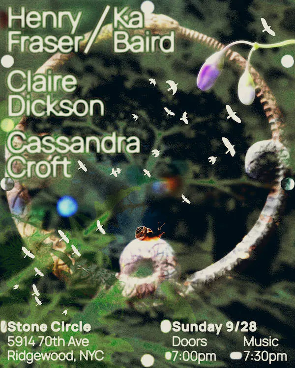 Henry Fraser/Ka Baird, Cassandra Croft, Claire Dickson event banner