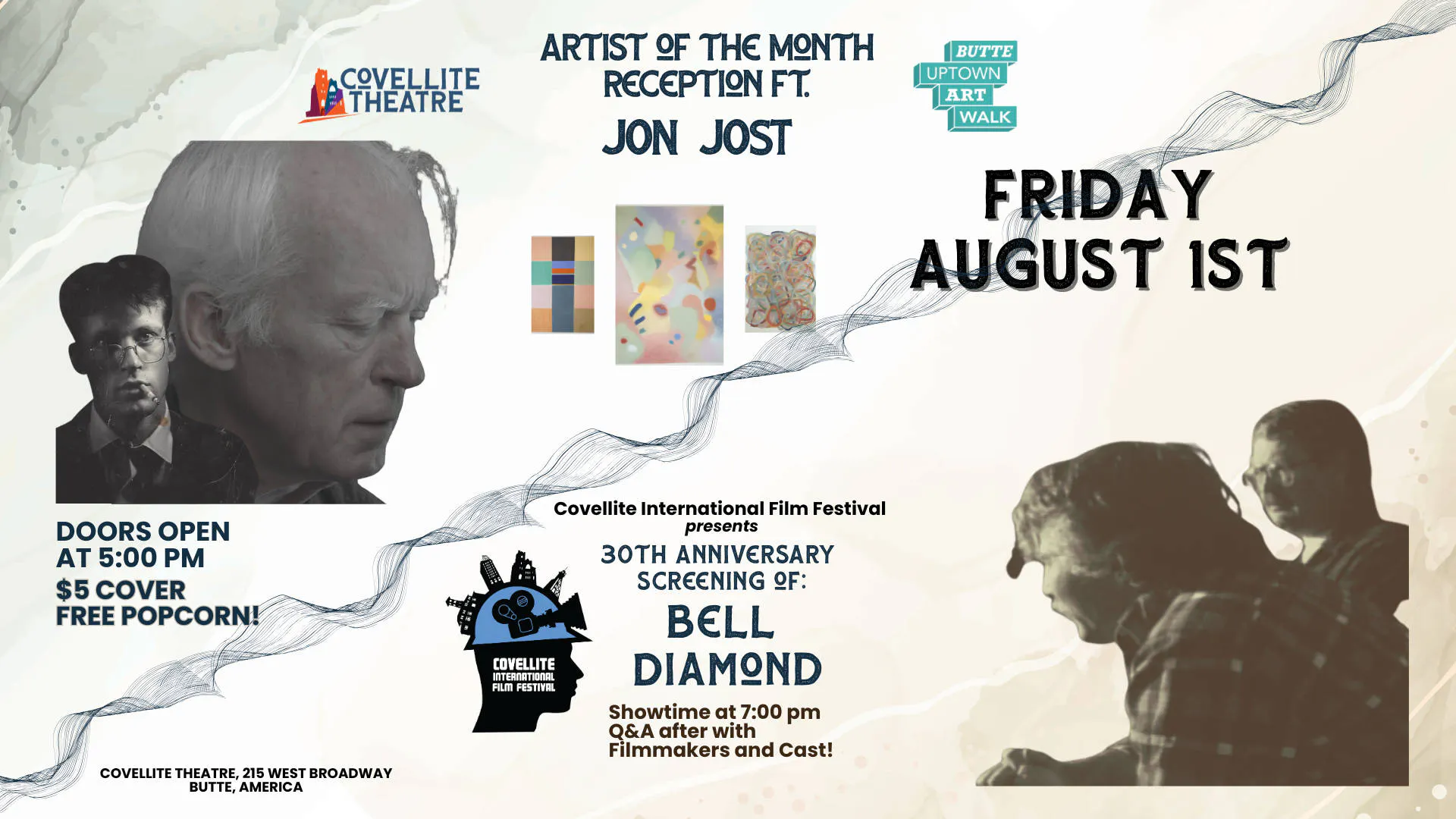 Jon Jost: Bell Diamond(1985) on Big Screen & August Featured Artist! event banner