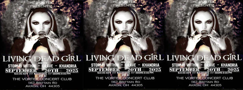 Living Dead Girl Headlines The Vortex event banner