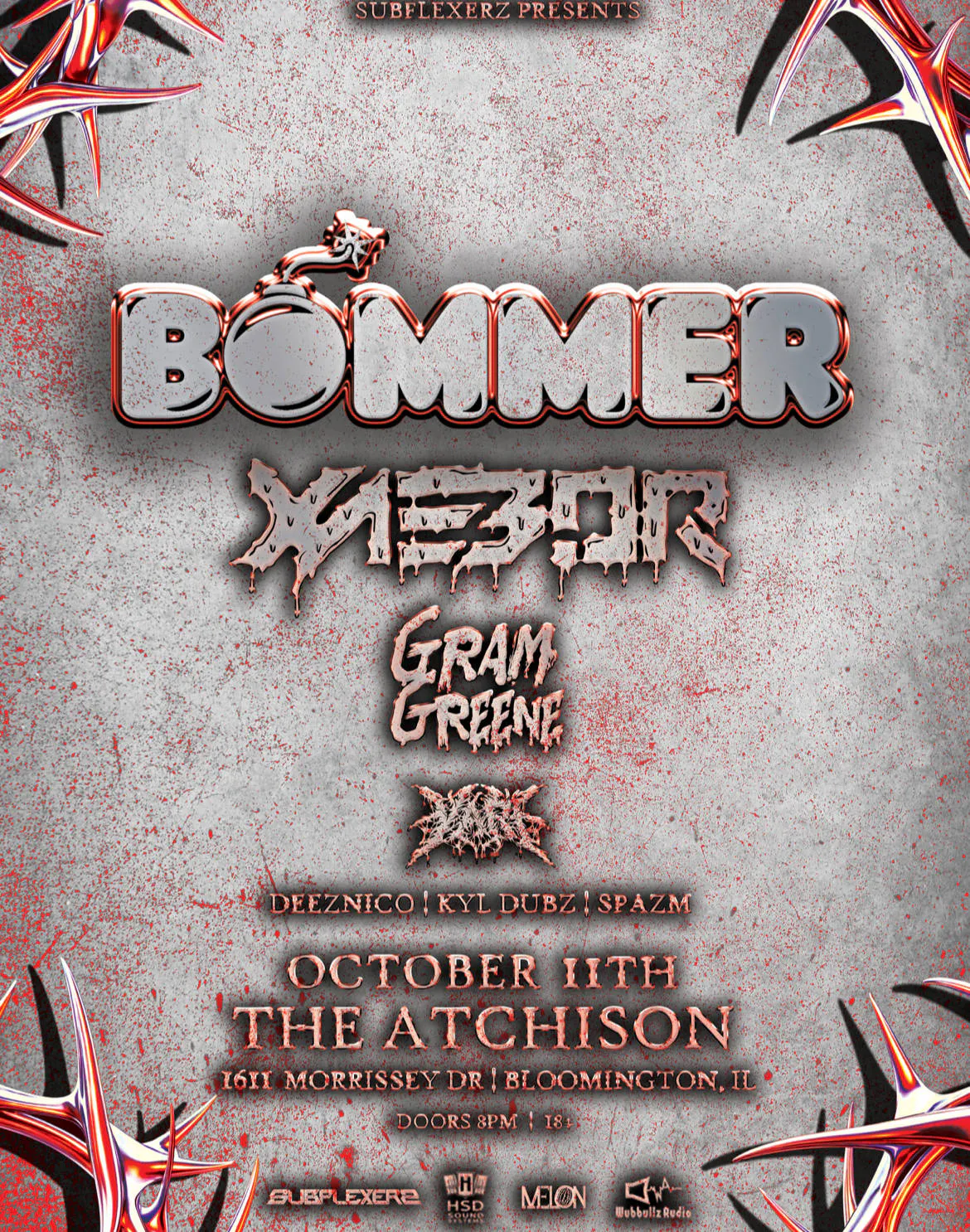Bommer | Xaebor | GramGreene at The Atchison event banner