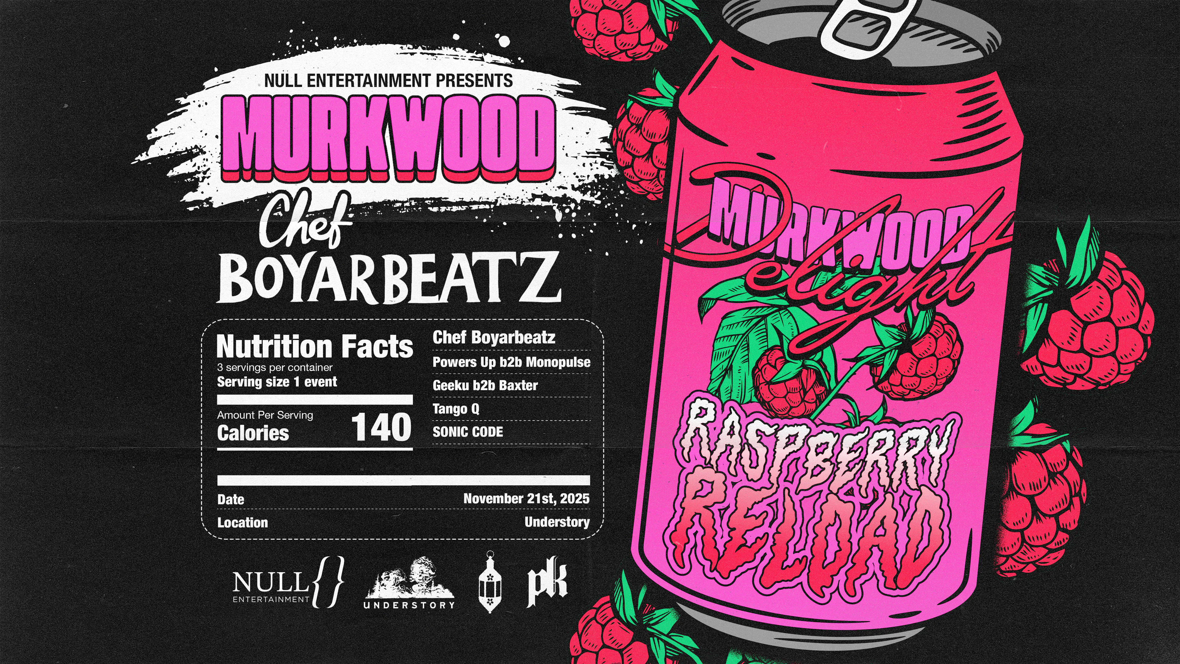 MURKWOOD | CHEF BOYARBEATZ | NOVEMBER 21, 2025 event banner