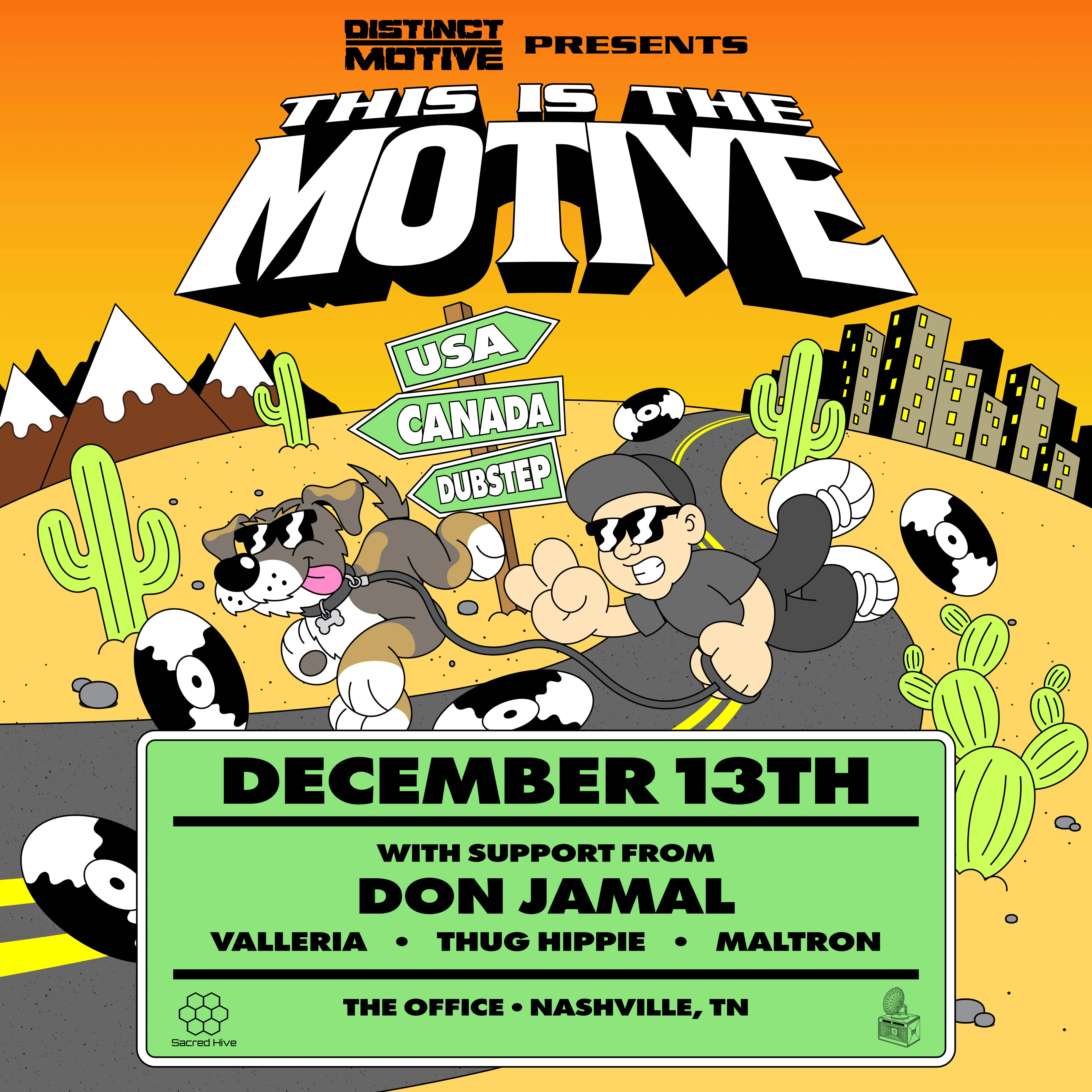 Distinct Motive at The Office event banner