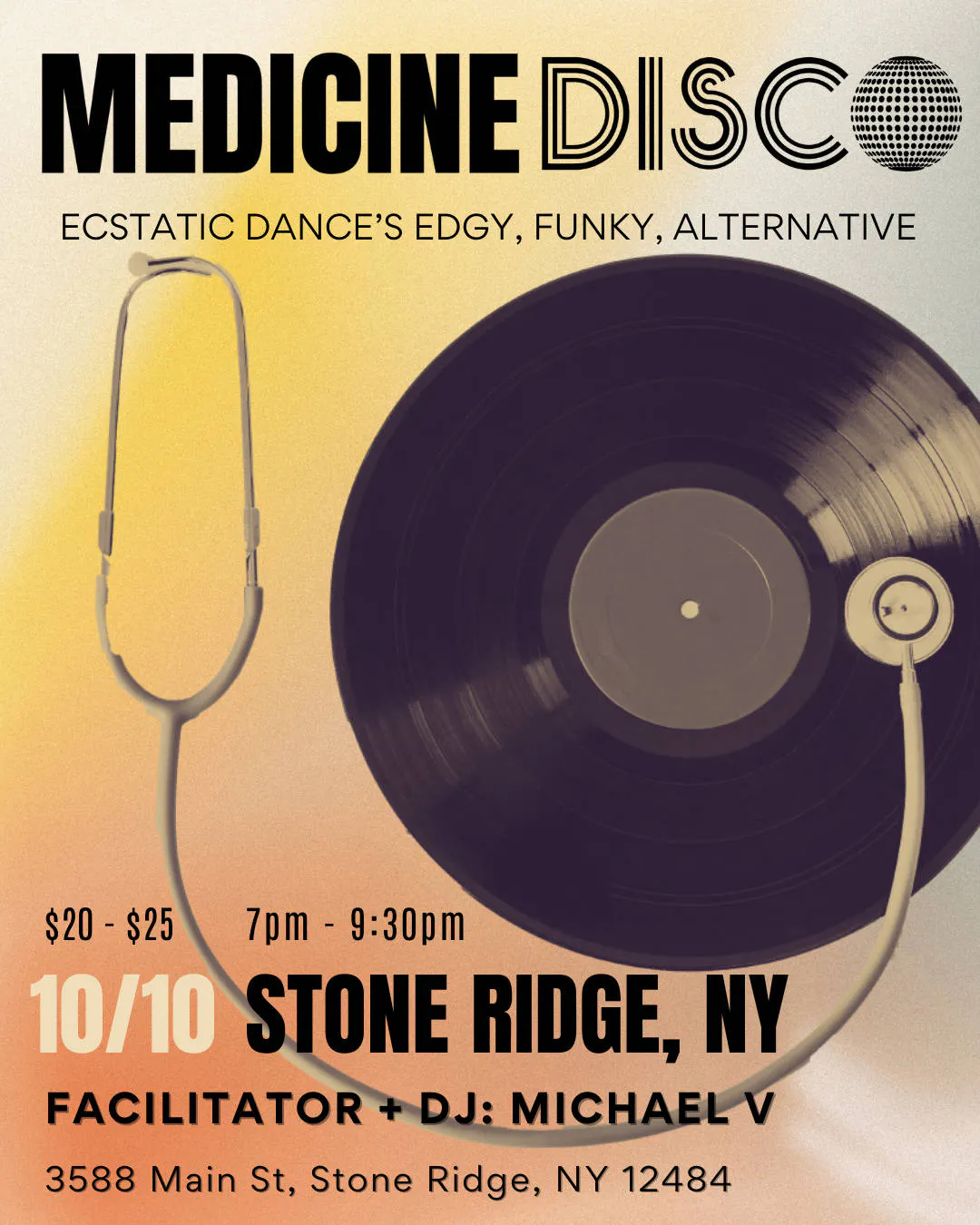 MEDICINE DISCO at KIVA October 10th event banner