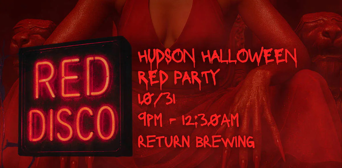 RED DISCO: HUDSON HALLOWEEN RED PARTY event banner