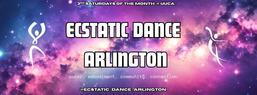 Ecstatic Dance Arlington, New Year w/ Rubaba, Jan 24 @ UUCA event banner