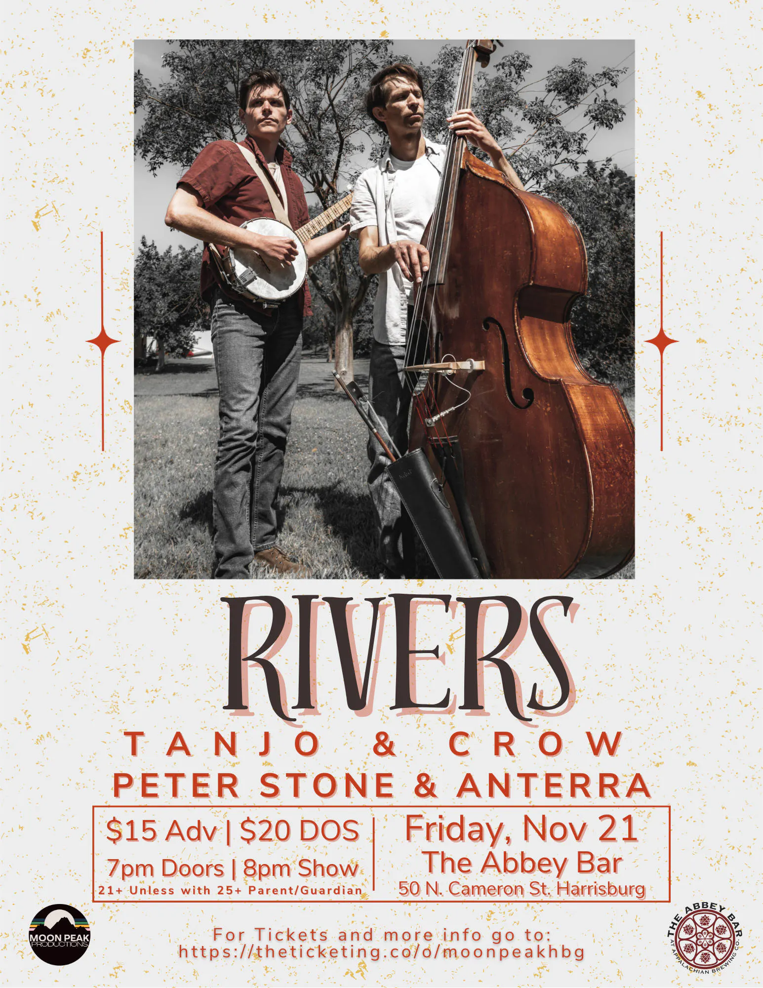 Rivers Live at The Abbey Bar | Nov 21st | Harrisburg PA event banner