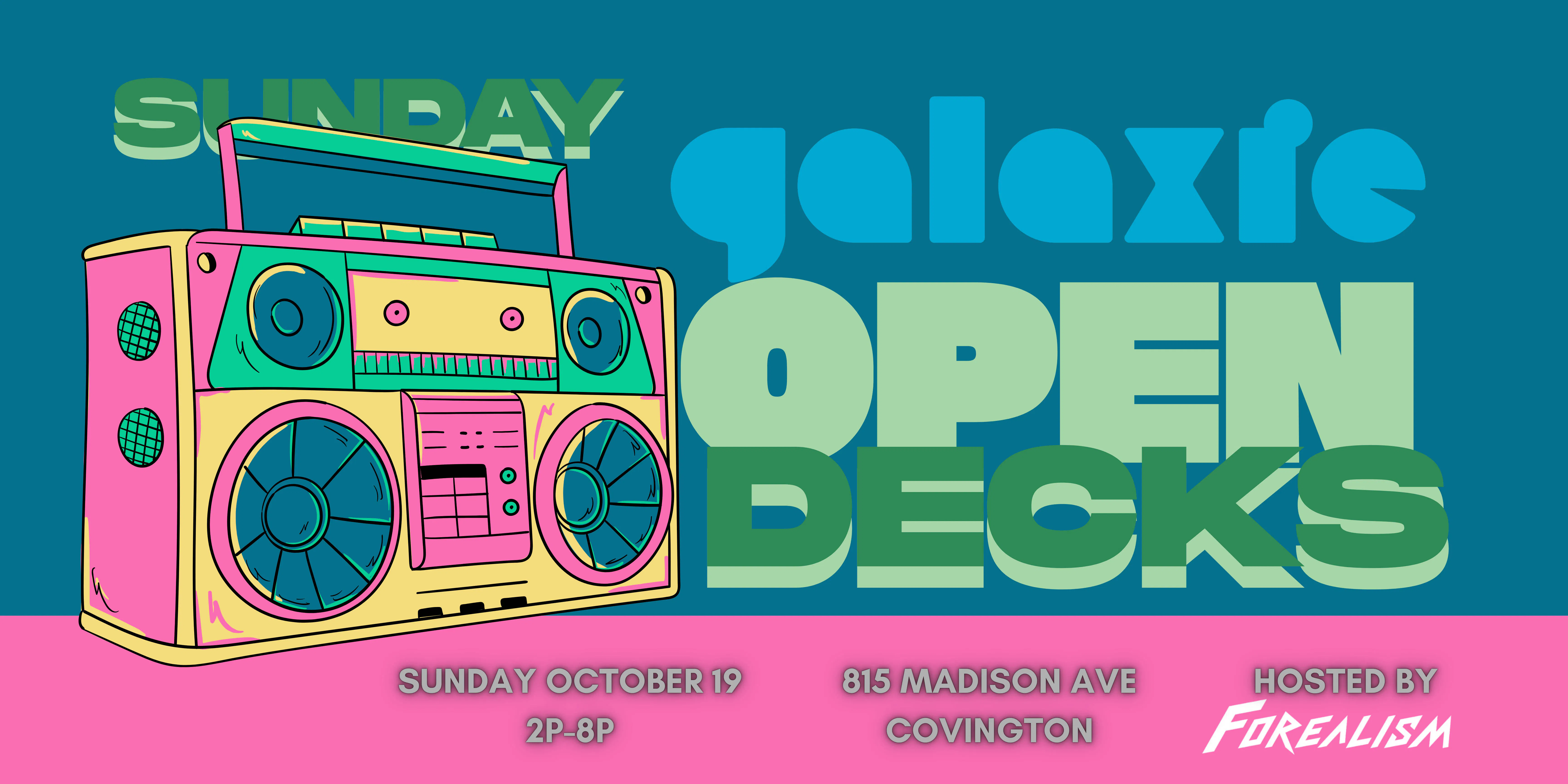 Galaxie Open Decks event banner