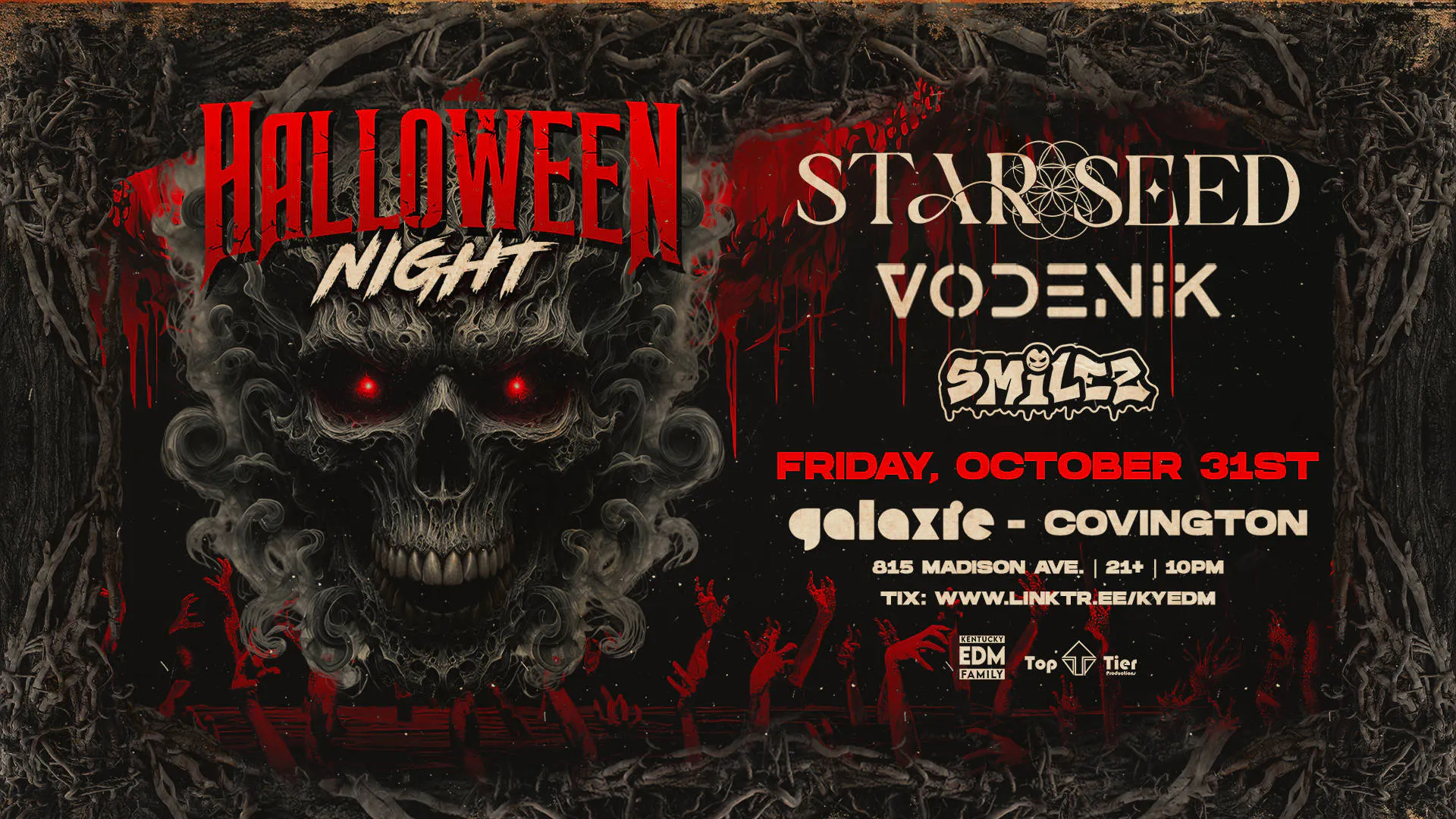 Halloween Night: Star Seed w/ Vodenik & Smilez at Galaxie - Covington event banner