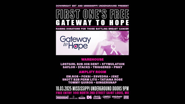 First One's Free: GATEWAY TO HOPE event banner