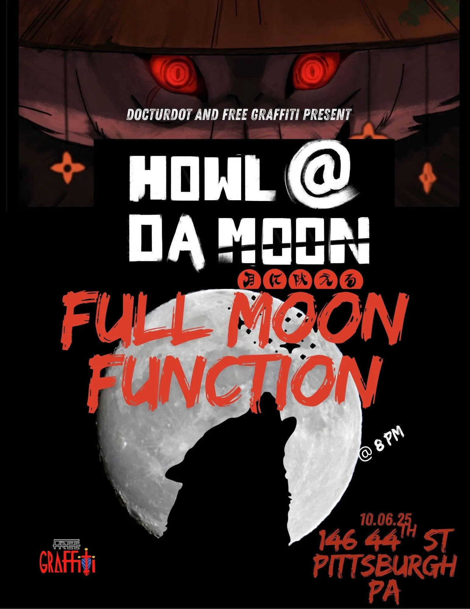 FREE EVENT - Howl @ Da Moon - Full Moon Function Pop Up event banner