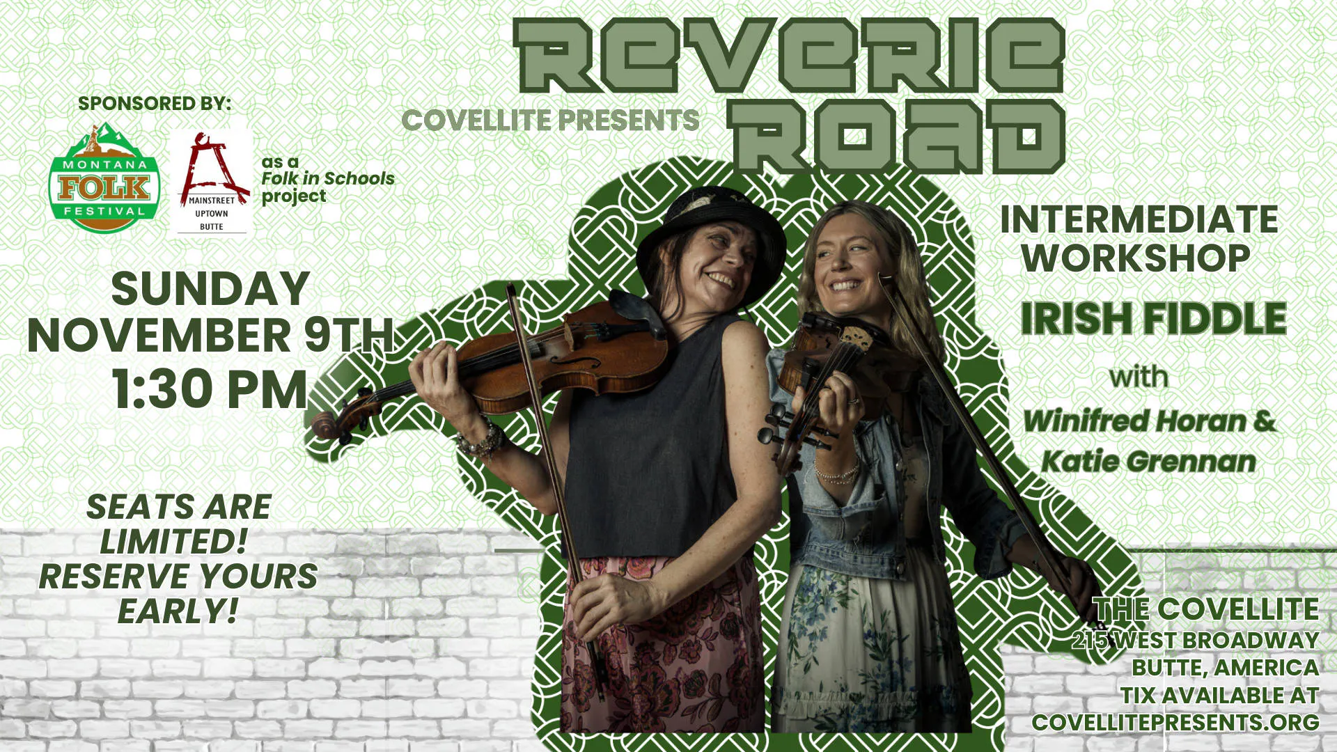 Intermediate Fiddle Workshop with Winifred Horan & Katie Grennan event banner