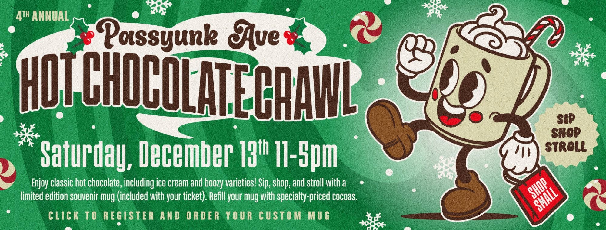 Passyunk Ave Hot Chocolate Crawl event banner