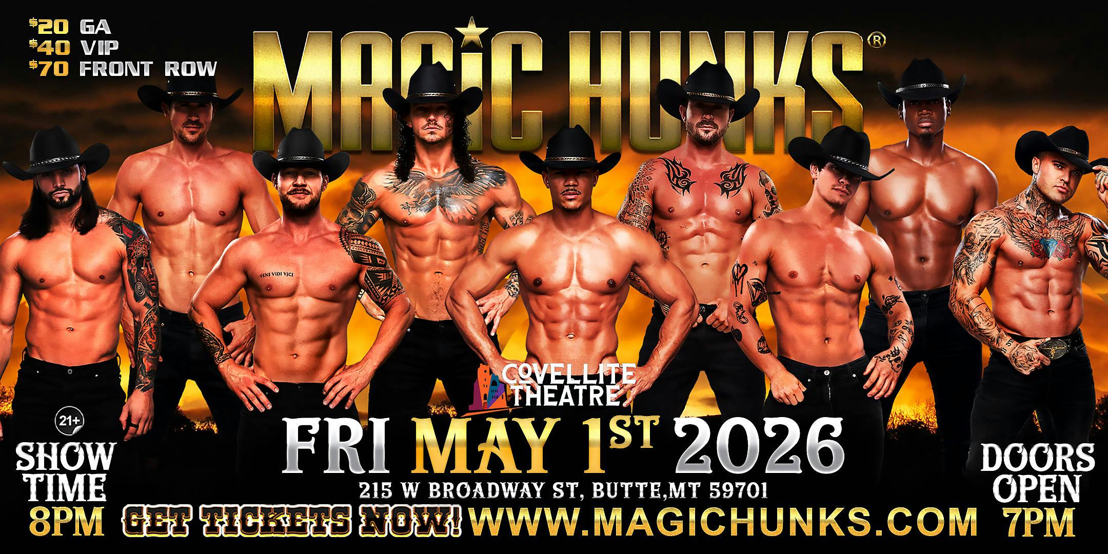 Magic Hunks Girls Night Out at The Covellite (21+) event banner