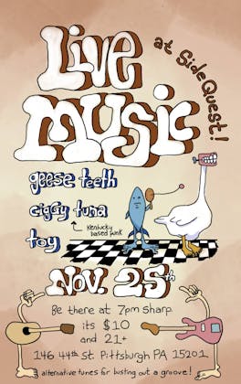 Geese Teeth, Ciggy Tuna & Toy event banner