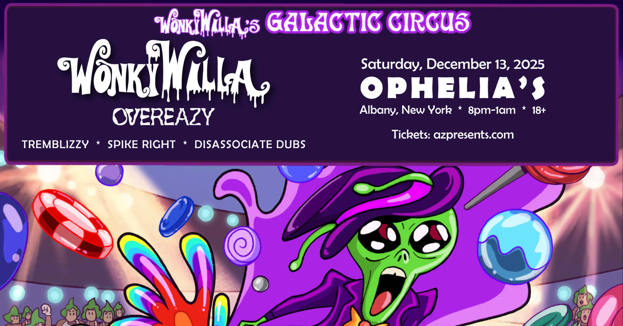 WonkyWillas Galactic Circus Tour event banner