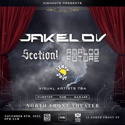 Jakelov featuring Section!, Analog Future, and Lemvn Drvp event banner