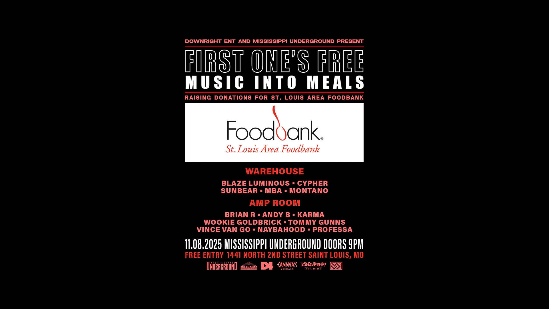 First One's Free: Music Into Meals event banner