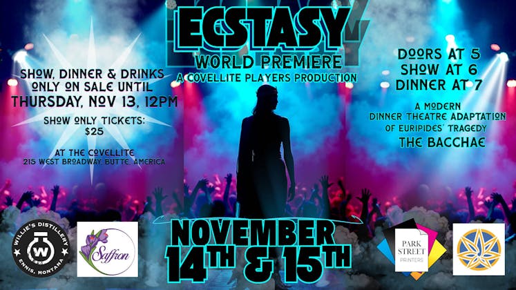 Ecstasy - World Premiere Dinner Theatre event banner