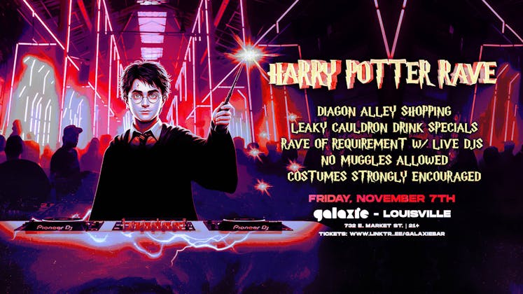 Harry Potter Rave at Galaxie - Louisville event banner