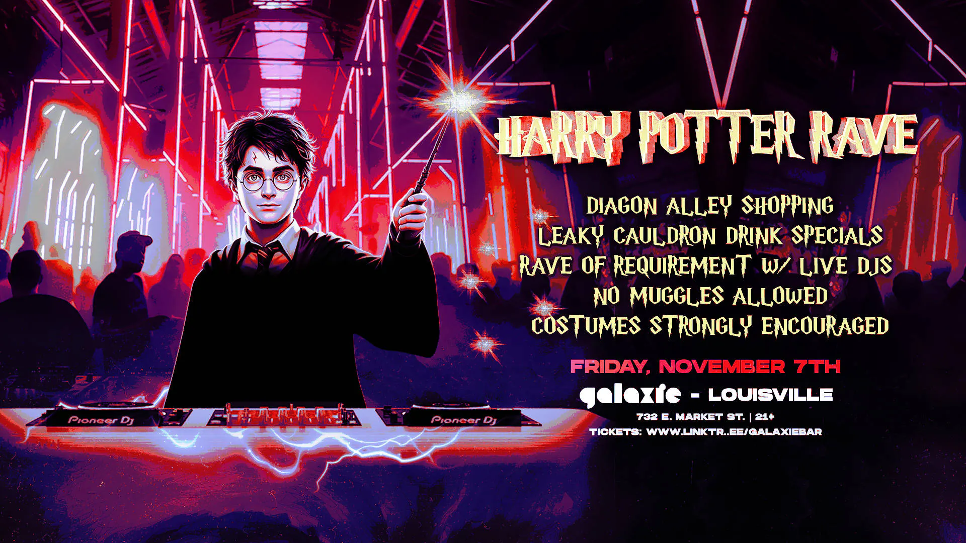 Harry Potter Rave at Galaxie - Louisville event banner
