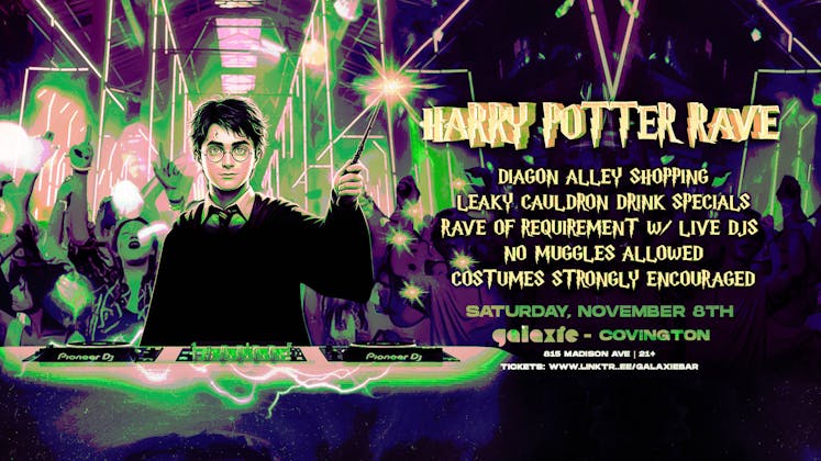 Harry Potter Rave at Galaxie - Covington event banner