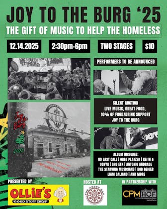 Joy to the Burg Fundraiser event banner