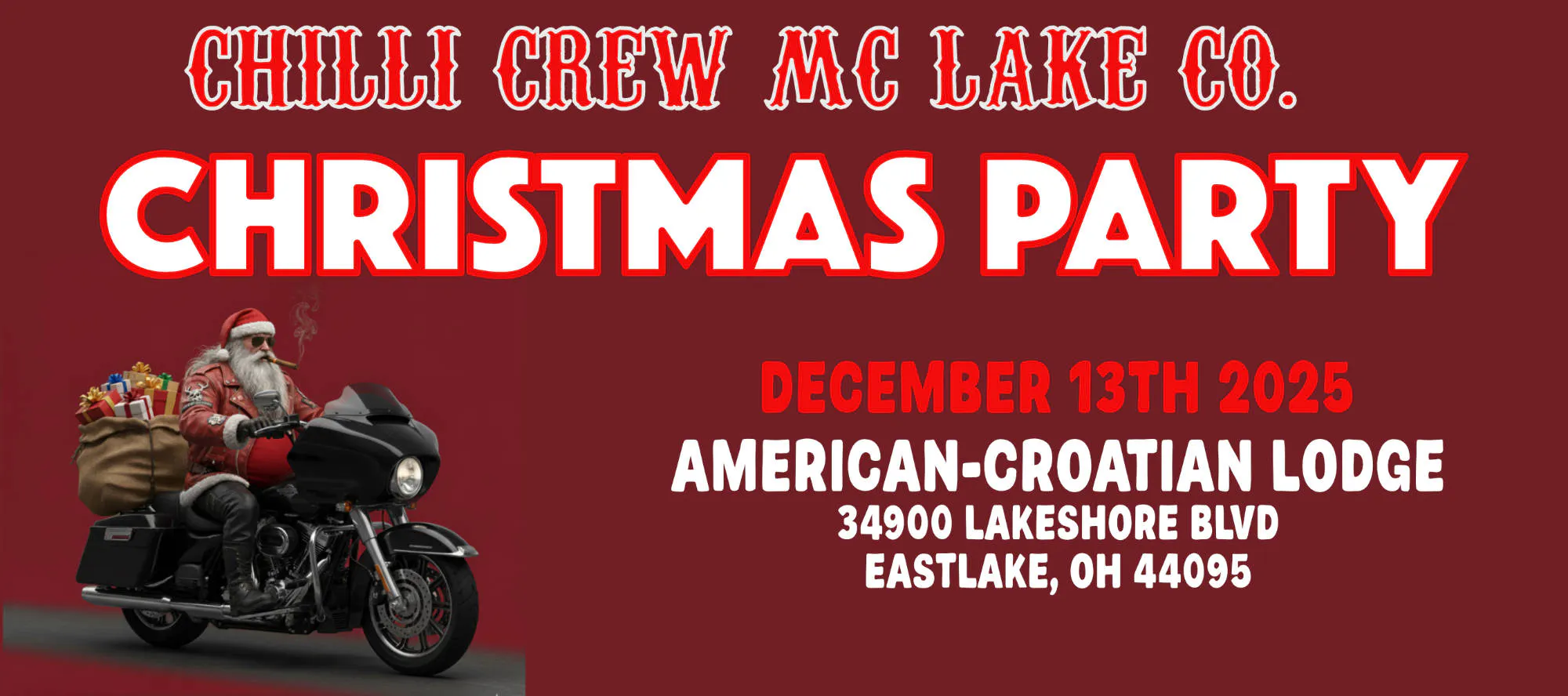 2025 CHILLI CREW MC CHRISTMAS PARTY event banner