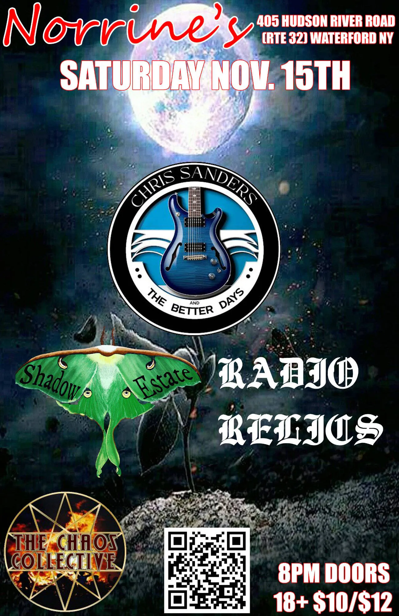 Chris Sanders & The Better Days - Shadow Estate - Radio Relics  -Norrine's Sat. Nov. 15th event banner