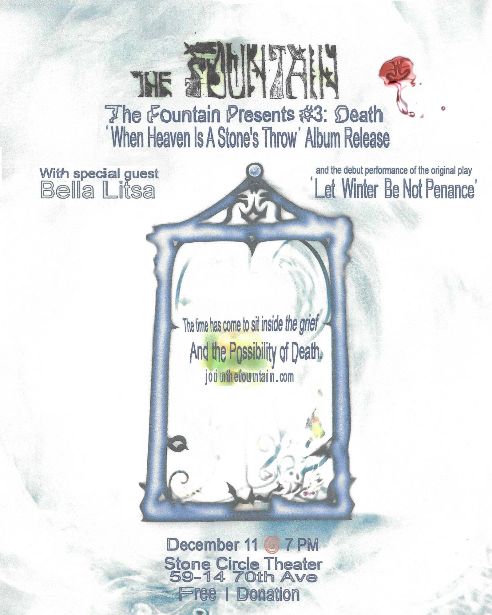 The Fountain Presents #3: Death / When Heaven Is A Stone's Throw Album Release event banner