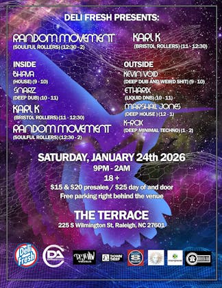 Deli Fresh Presents:   Random Movement / Karl K event banner