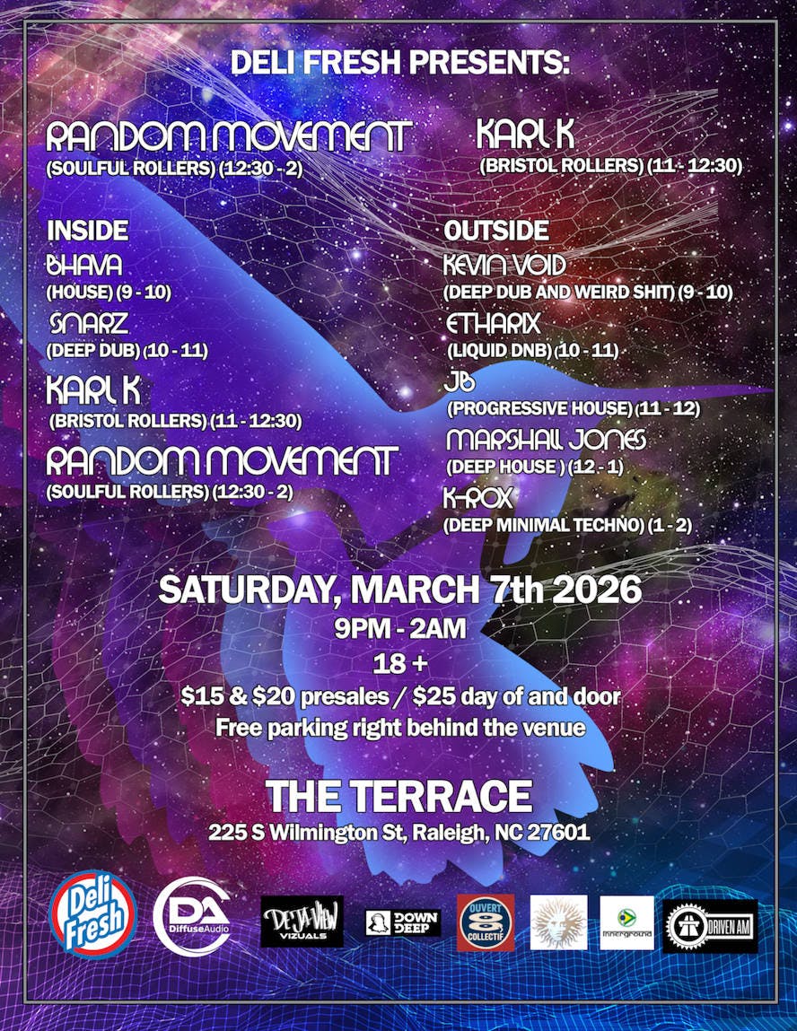 Deli Fresh Presents:   Random Movement / Karl K event banner