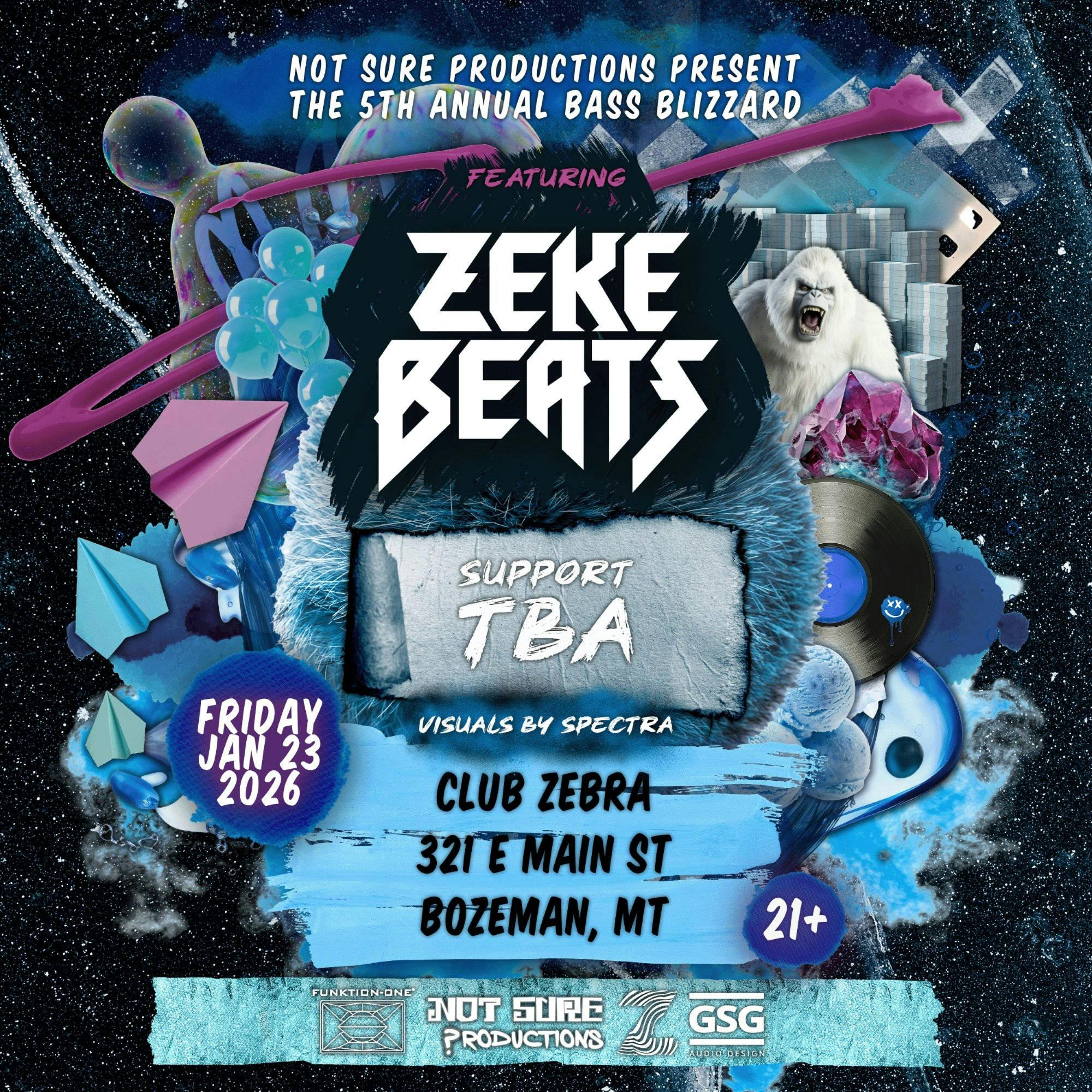 Bass Blizzard 2026 with Zeke Beats event banner