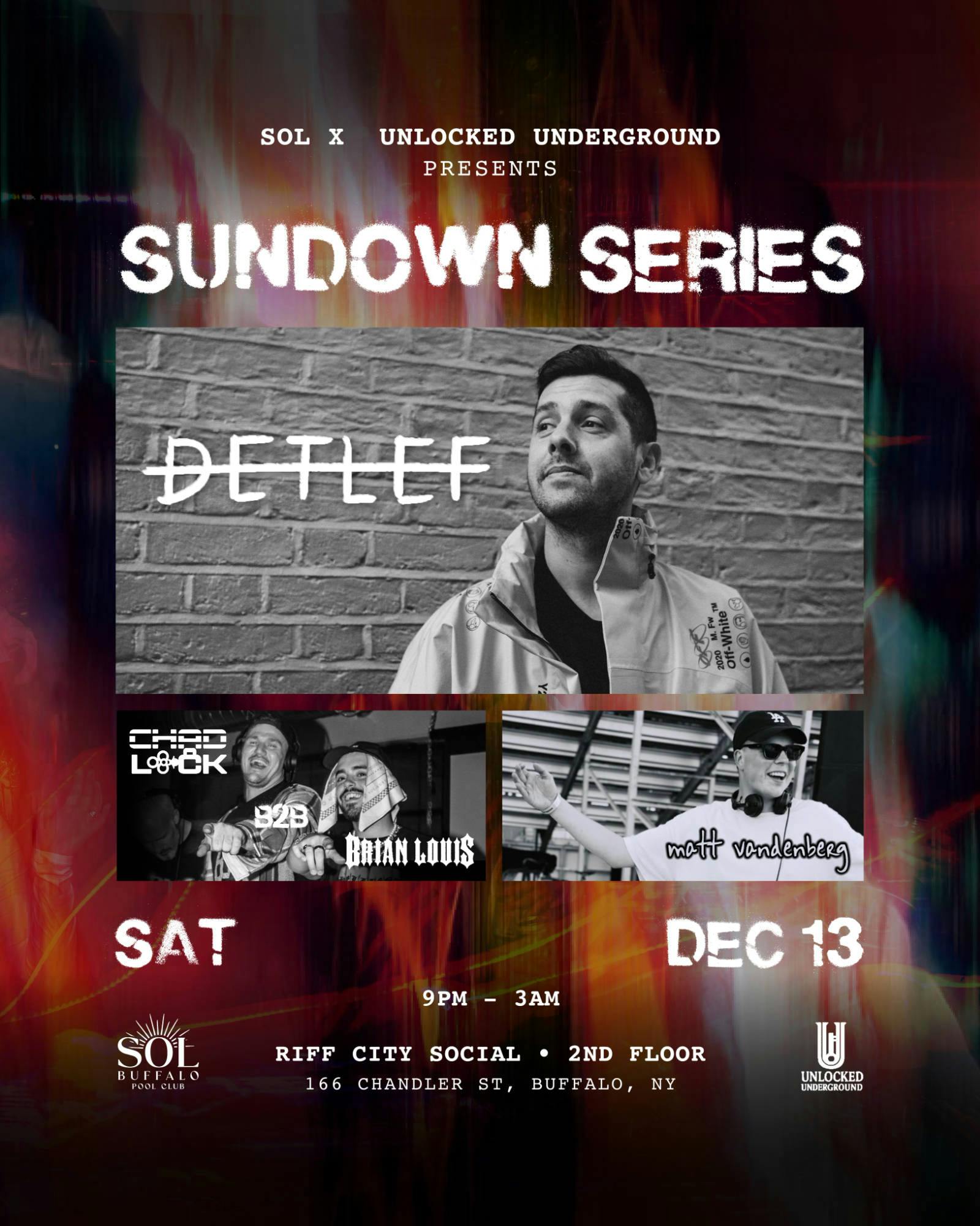 Sundown Series - Detlef (Hosted by SOL & Unlocked Underground) event banner