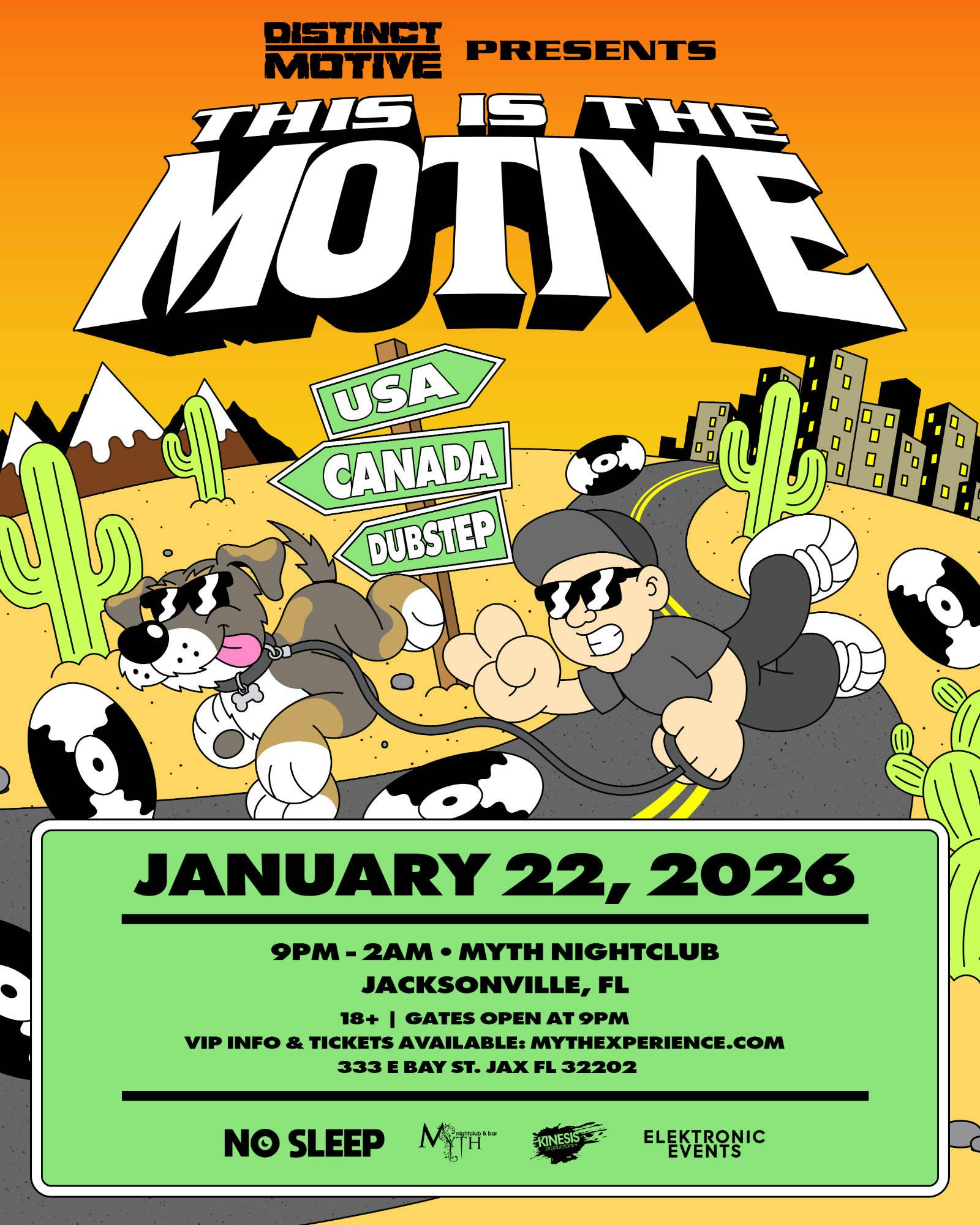 Distinct Motive @ Myth Nightclub event banner