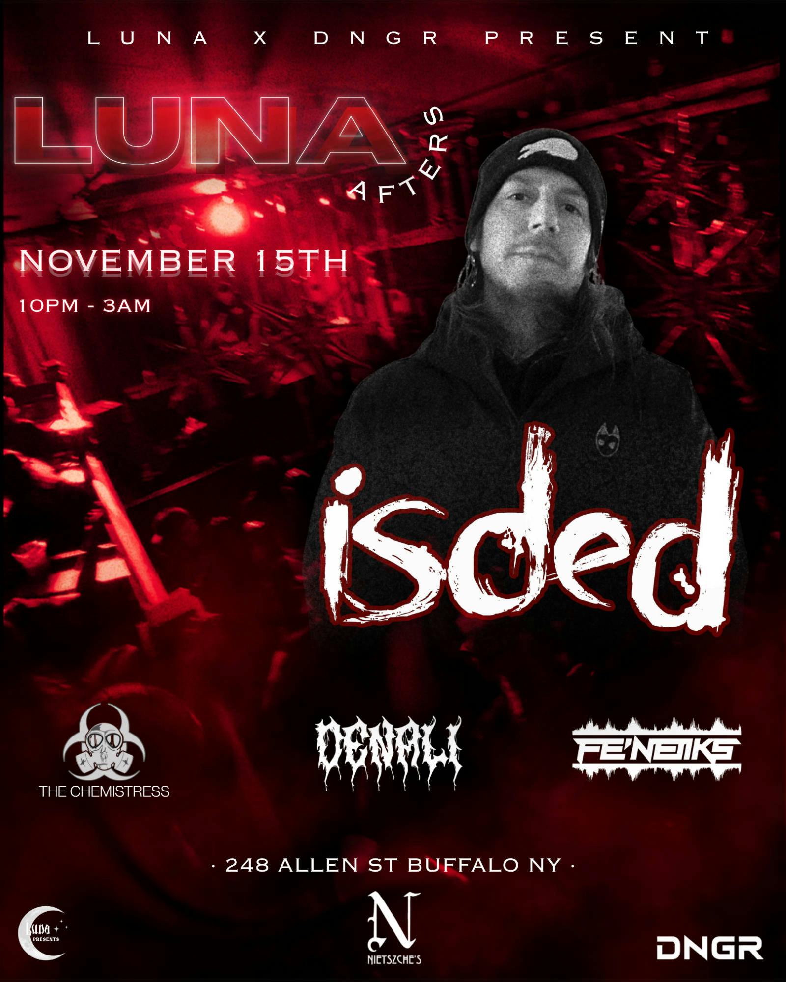 Luna x DNGR Present: LUNA AFTERS FT. ISDED event banner