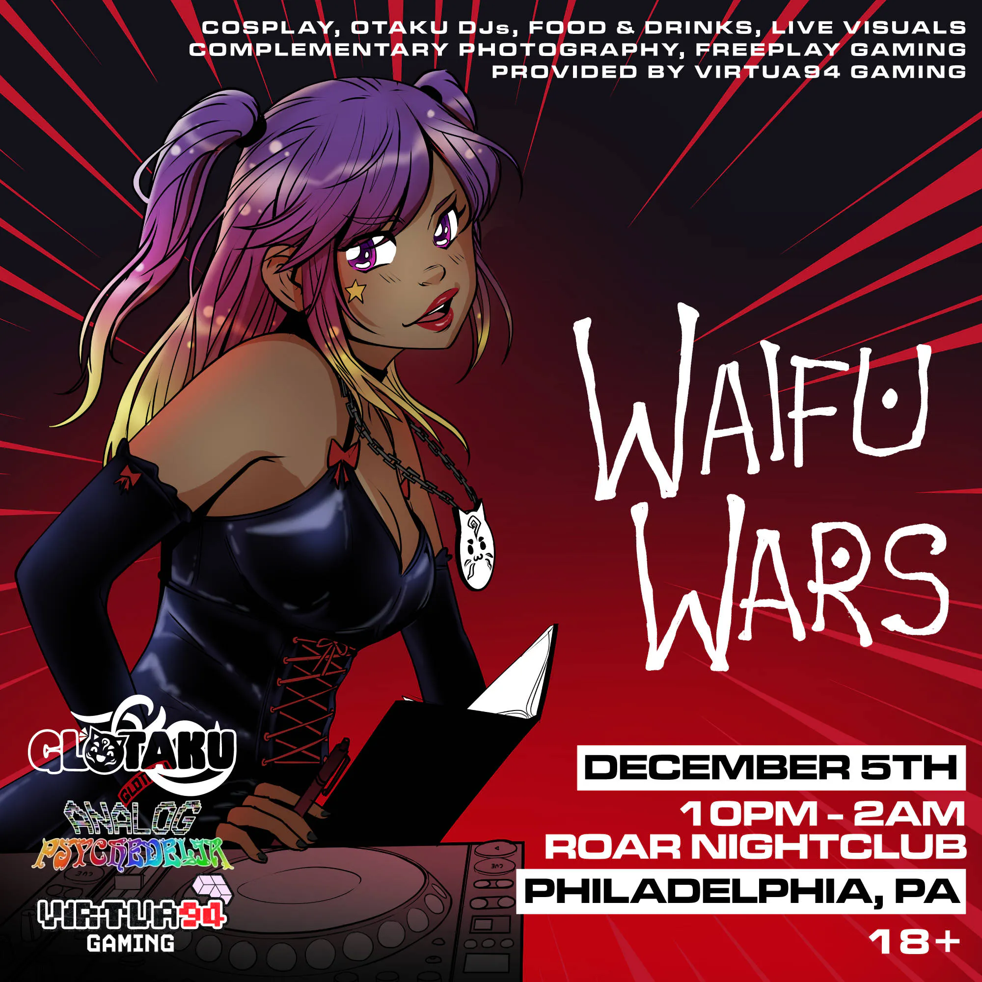 Waifu Wars Philly(Cosplay Rave) event banner
