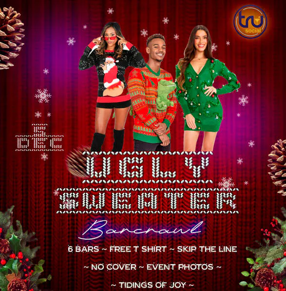 The Ugly Sweater Barcrawl event banner