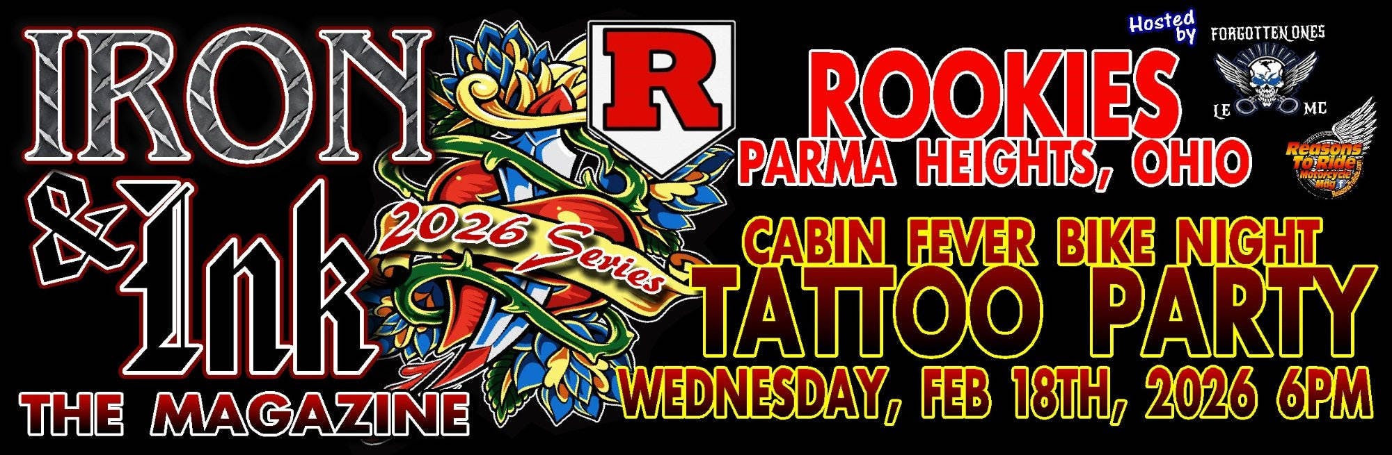 Rookies - IRON & INK TATTOO PARTY event banner