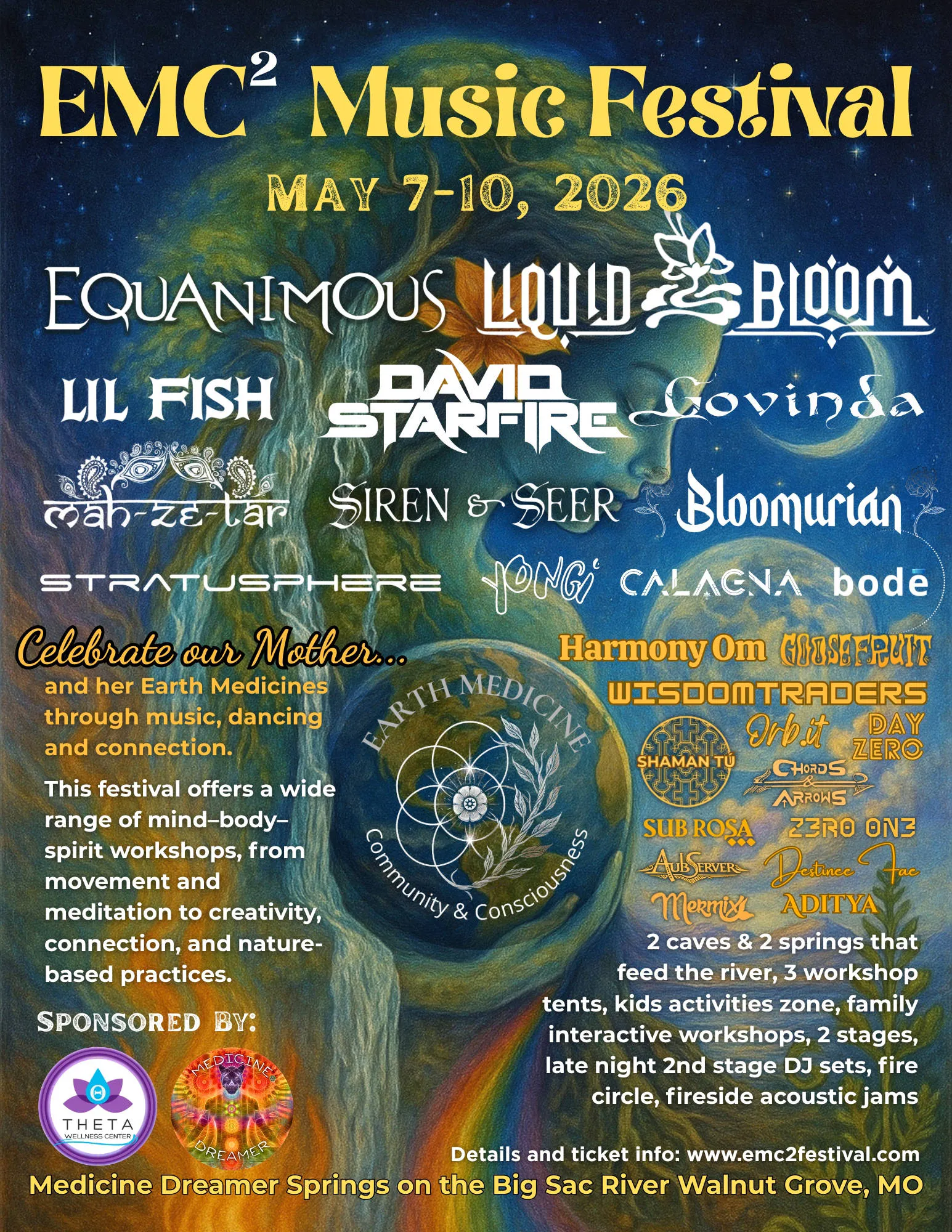 EMC2 Wellness and Music Festival - Celebrating Our Mother event banner