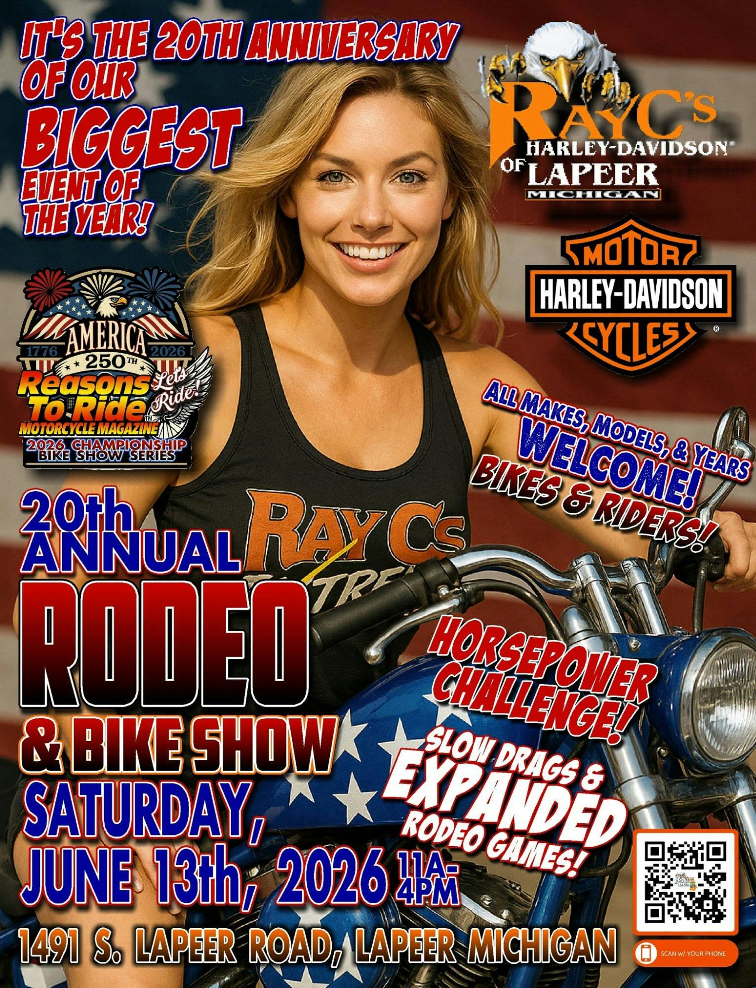 Ray C's 20th Annual RODEO & BIKE SHOW event banner
