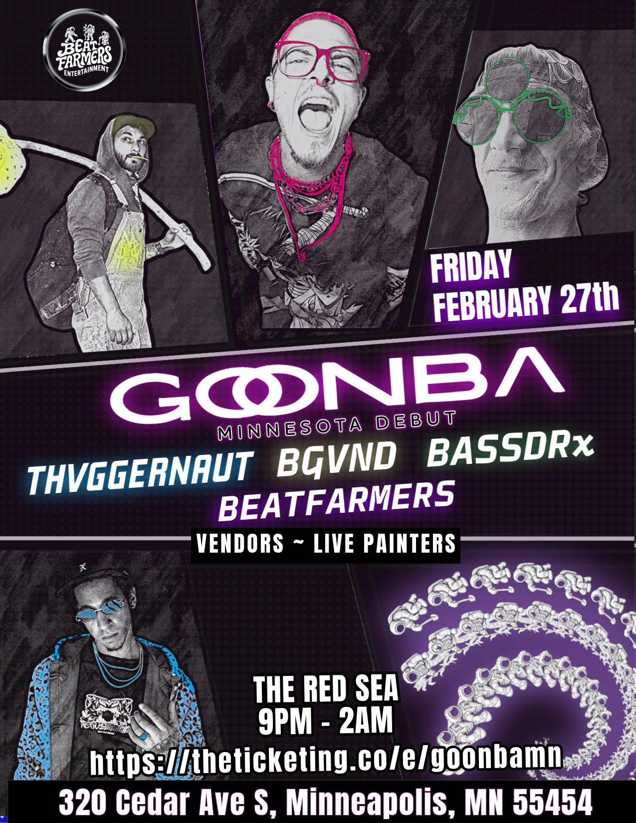 Beat Farmers Ent. Presents: GOONBA event banner