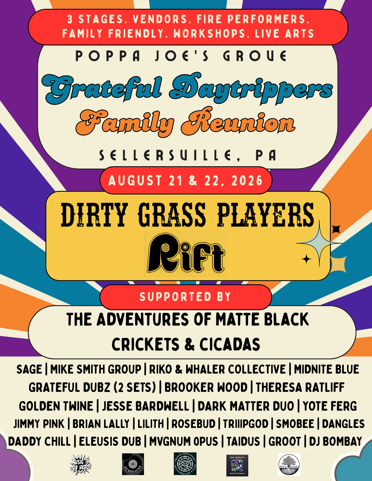 Grateful Daytrippers Family Reunion 2026 event banner