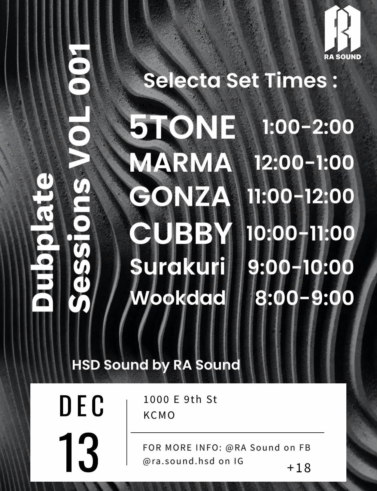 Dubplate Sessions Vol 001 event banner