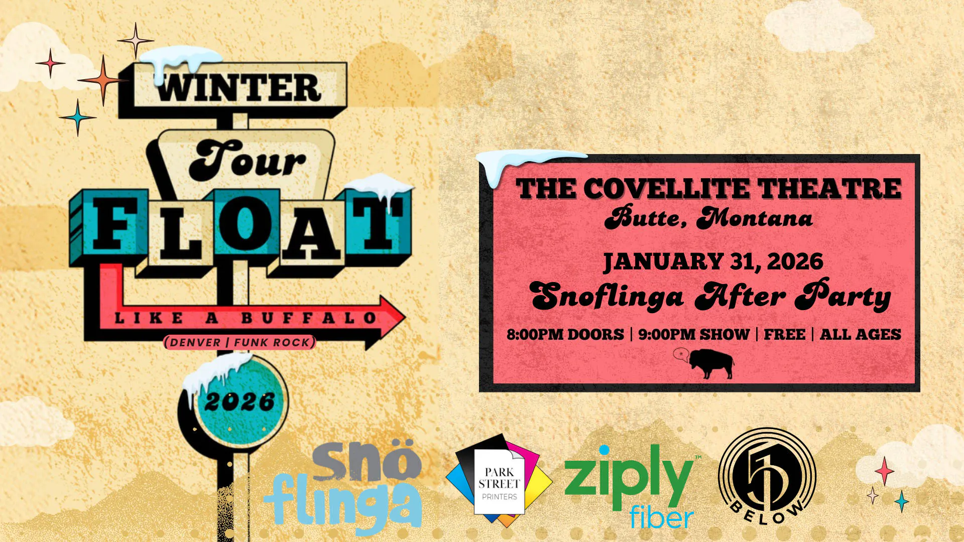 Official Snowflinga Afterparty event banner