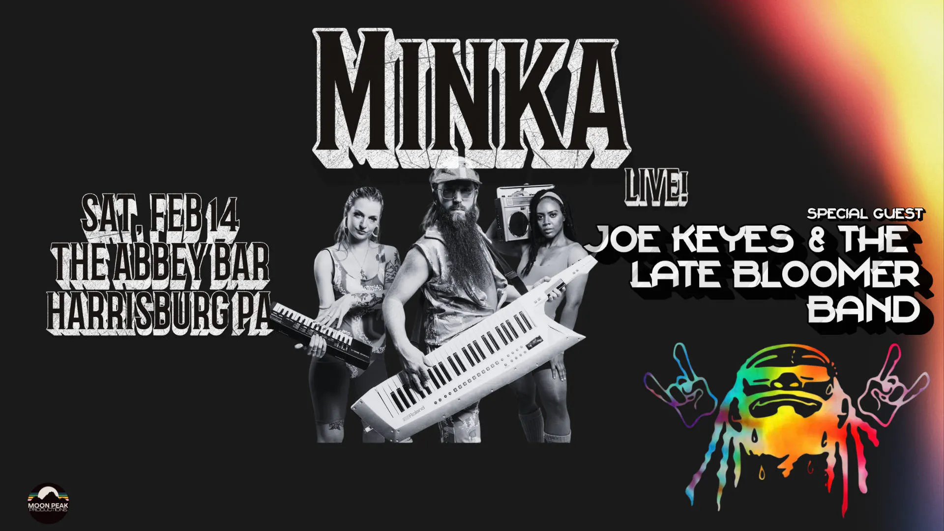 Minka + Joe Keyes and the Late Bloomer Band | Lover's Ball at The Abbey Bar event banner