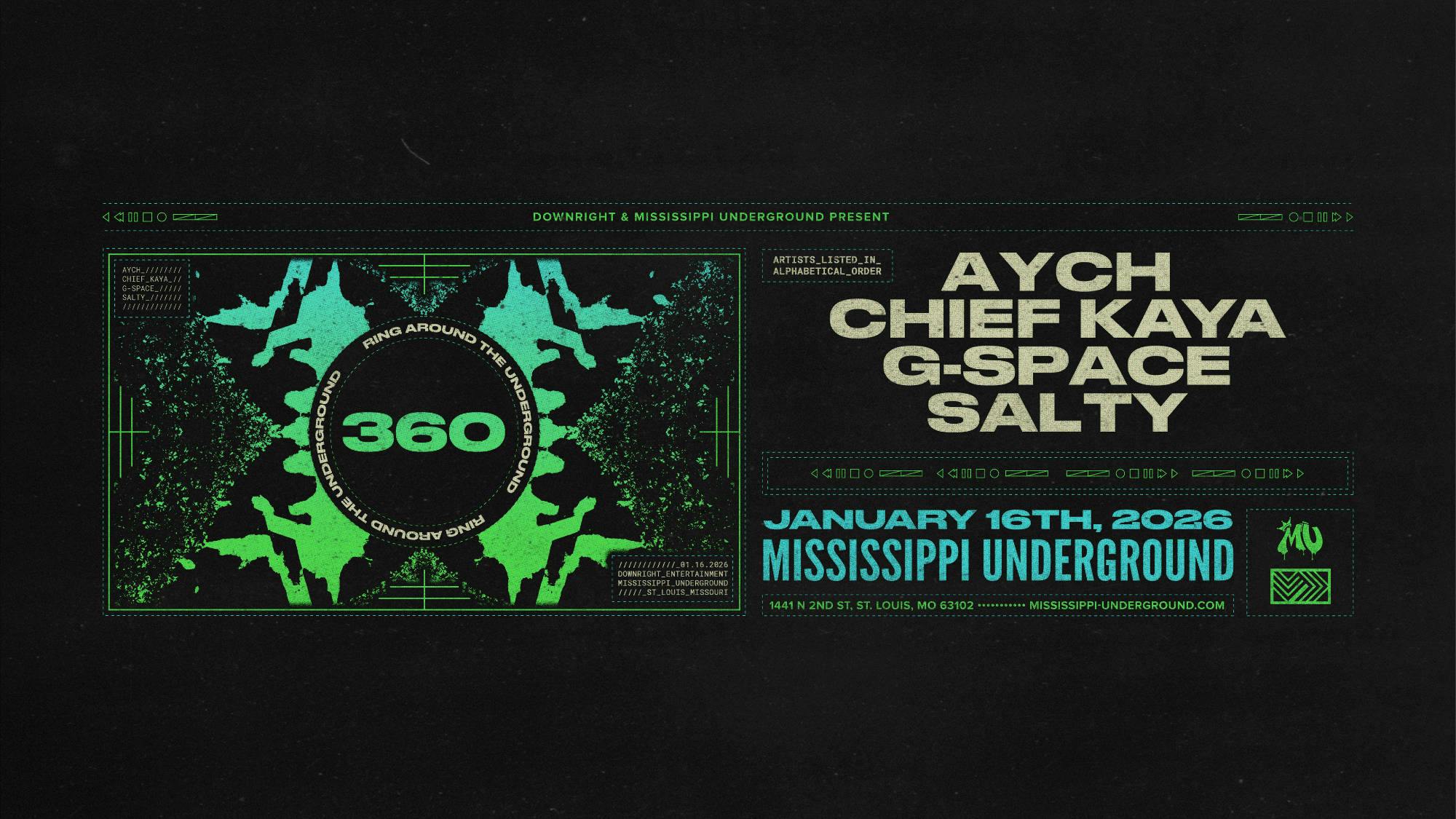 AYCH, CHIEF KAYA, G-SPACE, SALTY event banner