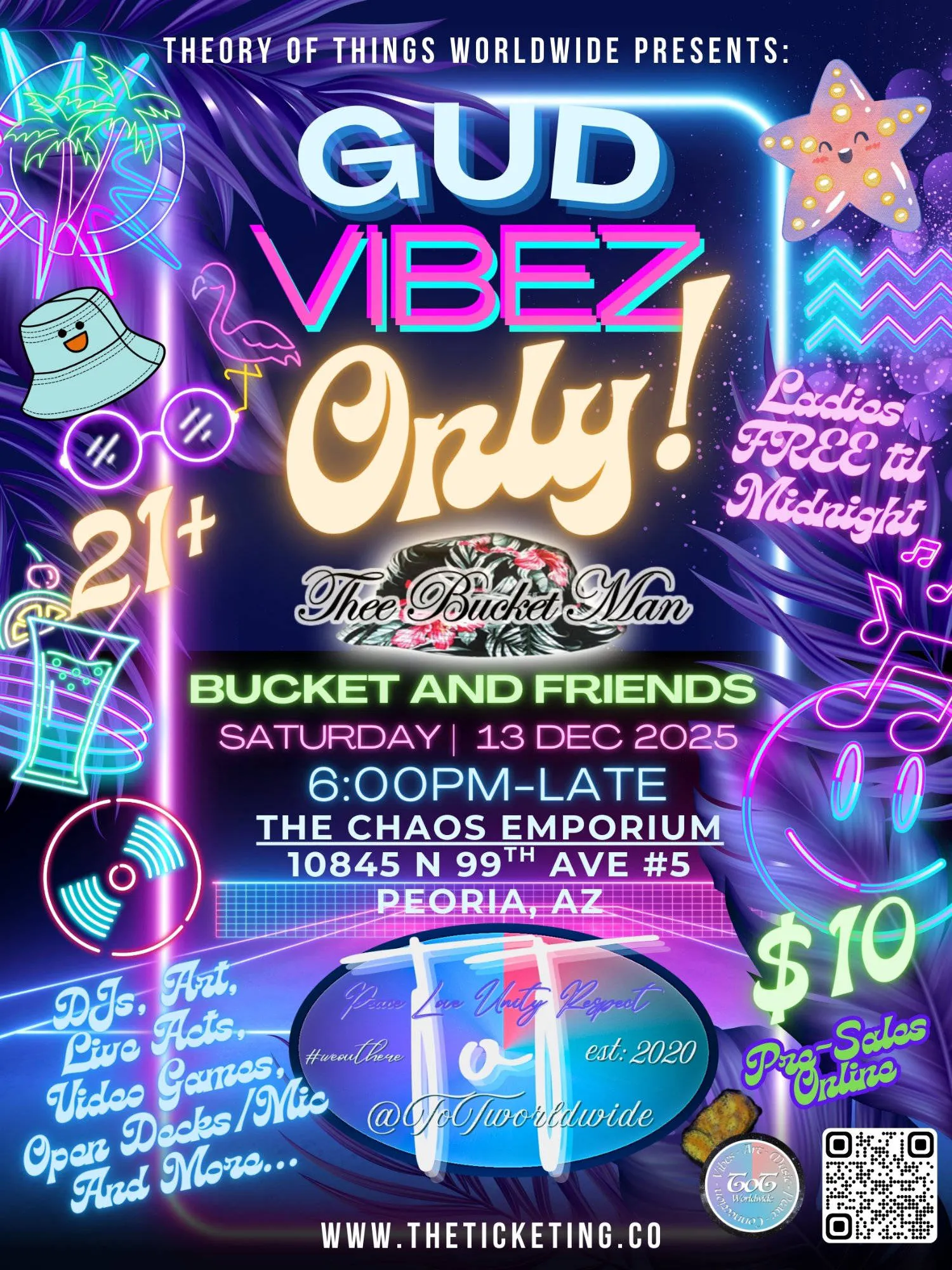 ToTworldwide Presents: Gud Vibez Only! 12/13/25 event banner