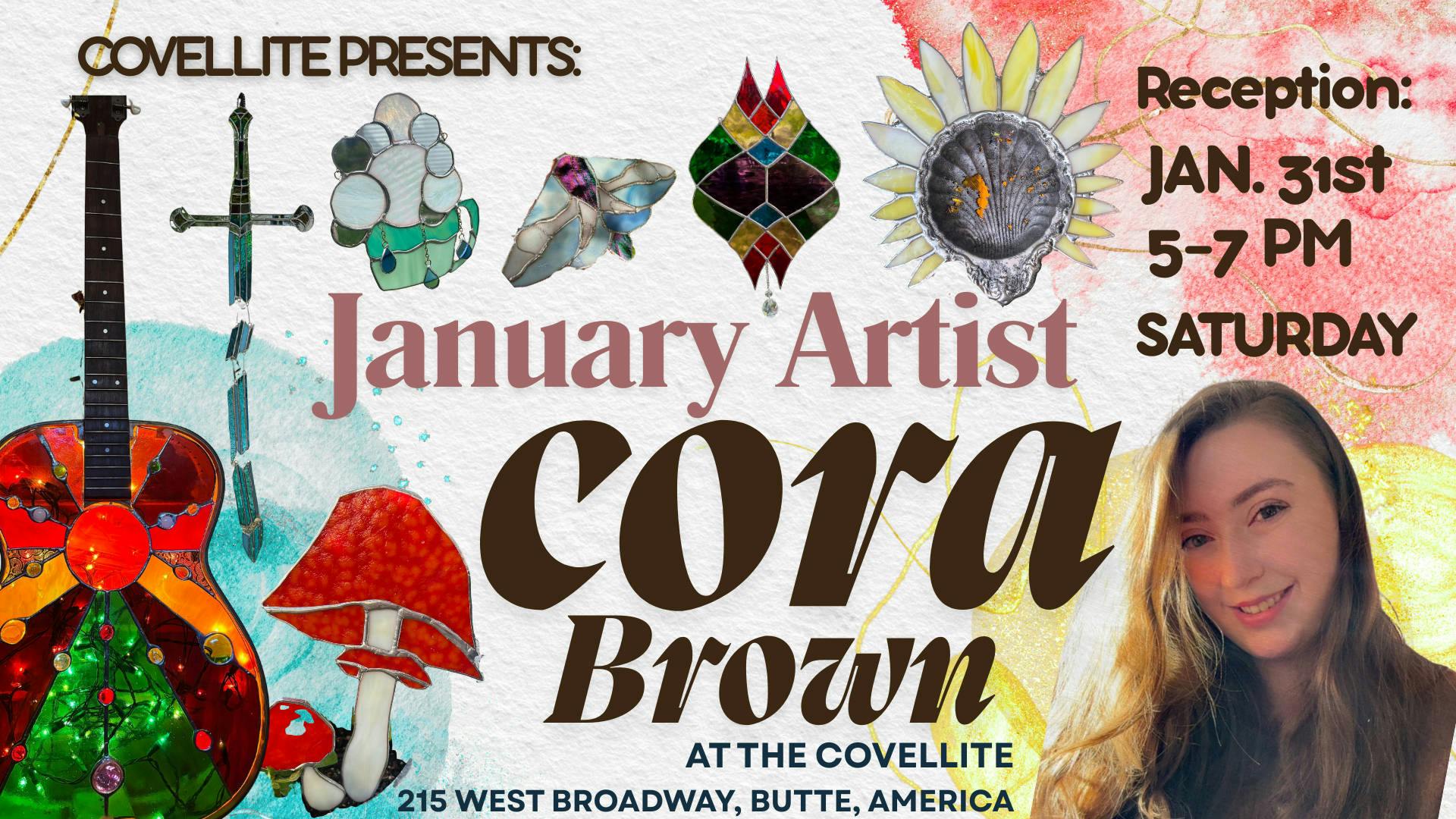 Cora Brown: January Featured Artist event banner