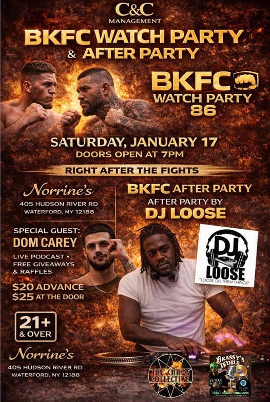 Bare Knuckle Fights (BKFC) watch party at Norrine's Sat. Jan. 17th event banner